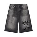Men’s Vintage Wash Wide Leg Denim Shorts