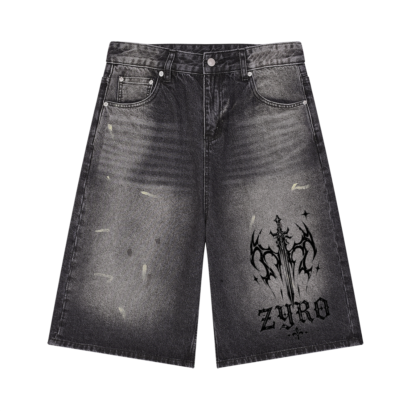 Men’s Vintage Wash Wide Leg Denim Shorts