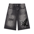 Men’s Vintage Wash Wide Leg Denim Shorts