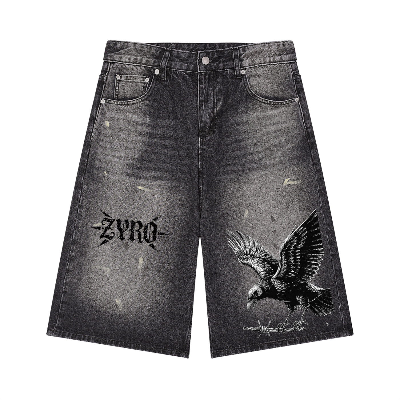 Men’s Vintage Wash Wide Leg Denim Shorts